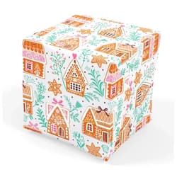 Stesha Party Pink Gingerbread House Holiday Wrapping Paper Gift Wrap 30 x 20 Inch (3 Sheets)