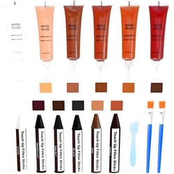 Kenbry Wood Filler and Wax Fill-Sticks Kit for Furniture Repair,12 Colors Wood Repair Kit for Scratch Cover, Restore Cracks, Hole, Door, Floor, Table, Cabinet -Restore a Finish for Woods