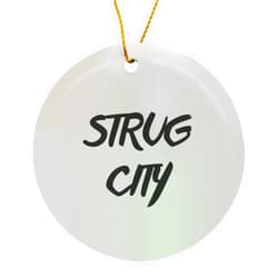 3dRose Circle Porcelain Ornament - STRUG City Anne Collections Quotes