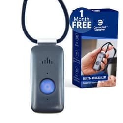Connected Caregiver Safety+ 4G Medical Alert System: Fall Detection, GPS Location, 24/7 Monitoring, Mobile Caregiver App, Small, Lightweight-Call to Activate Wireless Call Button, Personal Safety, Wearable Panic Button