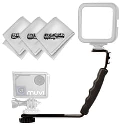 47th Street Photo OPTEKA Heavy Duty Photography L Bracket 2 Standard Flash Hot Shoe Mounts