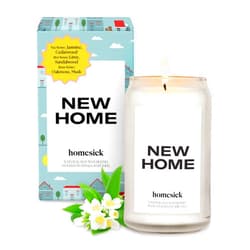 Homesick Scented Candles for Home (New Home) - 13.75 oz Long-Lasting Soy Wax Blend Jar Candle for Housewarming, 60-80 Hours Burn Time - Notes of Jasmine, Cedarwood, Lime, Sandalwood, Oakmoss & Musk