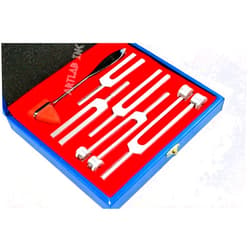 Cynamed Premium NEUROLOGICAL Tuning Fork Set of 5PCS C2048 + C1024 + C512 + C256 + C128+Reflex Percussion Taylor Hammer W/Beautiful Box