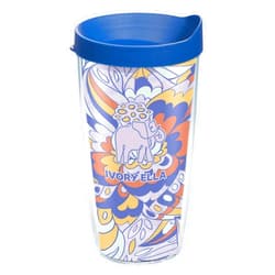 Tervis Made in USA Double Walled Ivory Ella Insulated Tumbler Cup Keeps Drinks Cold & Hot, 16oz, Prairie Florals