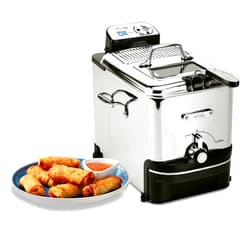 All-Clad Electric Deep Fryer with Basket and Lid, Stainless Steel Deep Fryer for Home Use, 3.5L Oil Fryer, 1700W, Dishwasher Safe