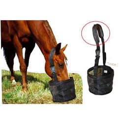 Prairie Horse Supply Feed Bag for Horses with Comfort Neck Pad, Heavy Duty Durable Canvas Grain Feedbag, Small Medium or Large (Pony)