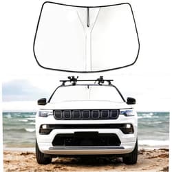 Moricere Upgrade Windshield Sun Shade for Jeep Compass 2017-2023, Foldable Windshield Sun Visor Blocks UV Rays