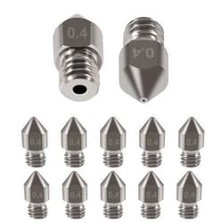 UMLIFE 10 Piece High Temperature Sharp Hardened Tool Steel MK8 Nozzles 0.4mm for 1.75mm Makerbot, Creality CR-10 All Metal Hotend, Ender 3/ Ender3 pro, CraftBot, Prusa i3 3D Printer