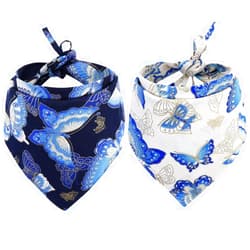 KZHAREEN 2 PCS/Pack Dog Bandana Reversible Triangle Bibs Scarf Accessories for Cats Pets