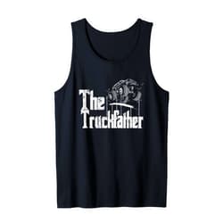 Funny and Unique Monster Truck Distressed Designs Mens Monster Truck Jam Truckfather - Funny Dad Father UTE Pickup Tank Top