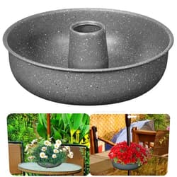 DredQcco Umbrella Planter for Patio Table Umbrella Flower Pot Hole Fits Standard Poles Up to 1.5” Diameter Planters Container,Umbrella Flower Pot for Garden Home Plants Patio Table Carbon Steel Material (Grey)
