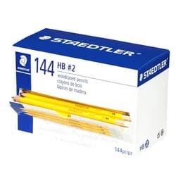 Staedtler Yellow School Pencils, Pre-Sharpened HB/#2, Wood Pencils with Eraser, 144ct Class Pack, 13247C144A