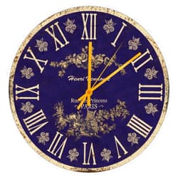 UanMere Bedroom Round Clock Retro Blue Wall Clock Battery Operated Silent Movement Wall Clock 10 inch Blue Toile French Wooden Wall Clocks for Bathroom Housewarming Gift Rustic Wood Clock