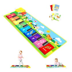 FOKI Floor Piano Mat for Toddlers, Sensory Educational Dancing Musical Keyboard Carpet Toy, Animal Sounds Touch Playmat Blanket, for 1 to 5 Years Old Boy and Girl