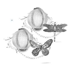 NSTaygate 2pcs Tea Infuser,Loose Leaf Tea Steeper Tea Strainer with Charm Handmade Dragonfly Butterfly Pendant Tea Ball Tea Filter Tea Infusers for Loose Tea