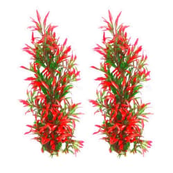 Tfwadmx Large Aquarium Plants Artificial Water Seaweed 2 Pcs About 12.5 Inch for Fish Tank Decor Plastic Plant for Betta Shrimp Red Gladiolus
