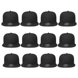 Gelante Plain Blank Flat Brim Adjustable Snapback Baseball Caps Wholesale LOT 12 Pack
