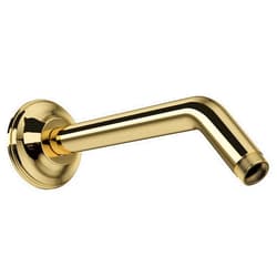 Rohl 1440/8ULBSPECIAL ORDER ONLY NON-CANCELABLE AND NON-RETURNABLE ROHL 8 7/16^ LENGTH 1/2^M X 1/2^M NPT WALL MOUNTED SHOWER ARM OUTLET IN UNLACQUERED BRASS WITH ADJUSTABLE SLIDING ESCUTCHEON