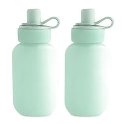 mushie Silicone Puree Pouch 2-Pack | 5 oz Reusable Baby Food Pouches (Cambridge Blue)