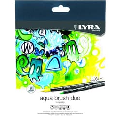 Lyra Aqua Brush Duo Brush Markers - Set of 36 Water-Based Brush Pens for Artists of All Ages - Dual Tip Markers for Fine Details and Wide Strokes - Durable Coloring Markers for Blending Effects