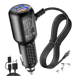 Bangjia Radar Detector Power Cord,for Uniden Escort Valentine Beltronics Passport Cobr etc Radar Detector,with Dual USB QC3.0 Quick Charger（RJ11