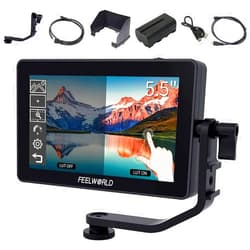 FEELWORLD F6 Plus 6 Inch Touch Screen DSLR Camera Field Monitor with 3D Lut Small Full HD 1920x1080 IPS Screen Suppor 4K HDMI Include Tilt Arm +Battery + Charger…