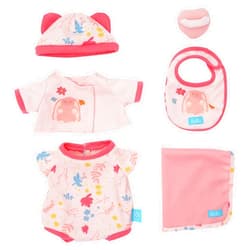 Manhattan Toy Baby Stella Welcome Baby 6 Piece Bringing Home Baby Doll Set with Hat, Bib, Onesie, Cardigan, Magnetic Pacifier and Blanket