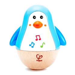 Hape Penguin Musical Wobbler | Colorful Wobbling Melody Penguin, Roly Poly Toy for Kids 6 Months+, Multicolor, 5'' x 2'' (E0331)