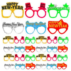 Halloscume 24 Pcs 2025 Happy New Year Eyeglasses Fancy New Year Party Favors Glasses 2025 Year Party Favors Photo Props for Party Supplies Decorations, 6.1 x 5.3 x 4.13 Inch