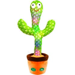 Pbooo [Update Volume Adjustable] Talking Cactus Toy Mimics Back, Gift Package Repeat Talking Cactus Plush Toys - Talking Sing+Repeat+Dancing+Recording+Rainbow Led Cactus Toy(15 Second Recording)