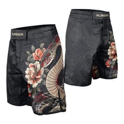 AUREIKA Men's MMA and BJJ Fight Shorts – Snake-Themed Compression Shorts for Grappling Muay Thai Boxing Trunks