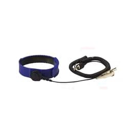DESCO INDUSTRIES, INC SCS Wrist Strap, 4650, Blue, Adjustable, 4mm Snap, 5' Cord