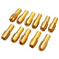 Urhelper 22pcs Mini Drill Brass Collet Chuck Bits Set Fits Dremel Rotary Tools Including 0.5mm/0.8mm/1mm/1.2mm/1.6mm/1.8mm/2.0mm/2.2mm/2.4mm/3.0mm/3.2mm(2 Sets Per Pack)