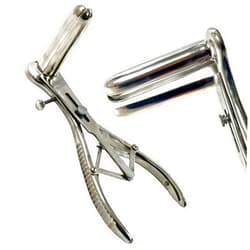 Artlab Stainless Steel 3-Pronged Mathieu Speculum 8in Long, Large Size, Examination Instrument Specula - Autoclave Safe - Locking Screws & Leaf Spring Handle