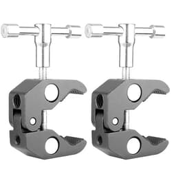 ChromLives Super Clamp Crab Clamp Photography w/ 1/4'' and 3/8'' Thread Rod Clamp Pliers Clip for DSLR Rig Cameras, 15mm Rods, Lights, Umbrellas, Hooks, Plate Glass, Cross Bars and More 2Pack
