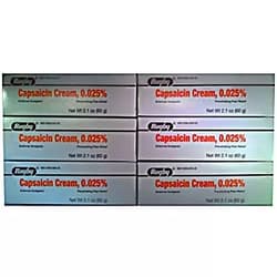 Zostrix [6 Pack] Rugby Capsaicin 0.025% Cream Generic for Zostrix 2.1 Oz. (60gm) Pack of 6