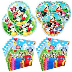 DoMiDoLa 40Pack Mickey birthday Party Supplies include 20 plates, 20 napkins for the Mickey party decoration