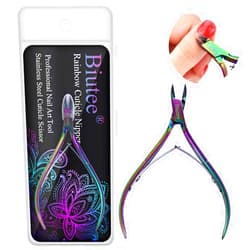 Biutee Cuticle Trimmer 3/4 Jaw Extremely Sharp Cuticle Nippers Scissors Stainless Steel Nail Cuticle Clippers Professional Dead Skin Cutter Remover Pedicure Manicure Nail Art Tool, Rainbow