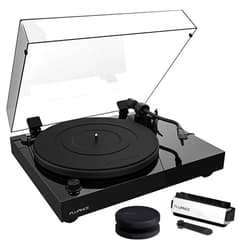 Fluance RT82 Reference High Fidelity Vinyl Turntable Record Player with Ortofon OM 10 Cartridge, Speed Control Motor, Record Weight, 3 in 1 Stylus and Record Cleaning Vinyl Accessory Kit