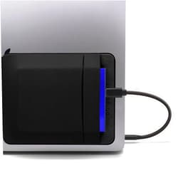 AFTERPLUG A [2 Pockets] Afterplug External Hard Drive Travel Pouch for Laptop, Reusable Stick On Holder for Wireless Mouse/Earphones/Portable External HDD/SSD—Seagate, WD, LaCie, SanDisk - Black