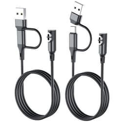 GUUGEI Charging Cable for Shokz [2Pcs 3ft] 2 in 1 Aftershokz Charger Cable,Compatible for Aeropex AS800 /OpenRun/Pro/Mini/OpenComm Headphones Nylon Braid USB c Magnetic Cord