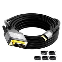 Conable DVI to HDMI Cable 25FT, Bi-Directional HDMI to DVI Male to Male Cord, HDMI A to DVI-D Adapter, Gold-plated Connectors, Aluminum Shells, 1080P, for Computer, Monitor, Projector, Raspberry Pi, Xbox, PS3
