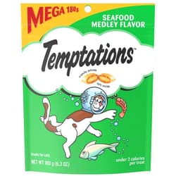 TEMPTATIONS Classic Crunchy and Soft Cat Treats Seafood Pack of 10