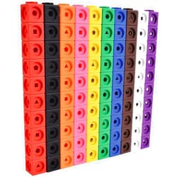 edxeducation Math Cubes - Set of 100 - Math Manipulatives - Classroom Learning Supplies, Homeschool Supplies, Preschool Learning, Counting Toys, Linking Cubes, Math Linking Cubes