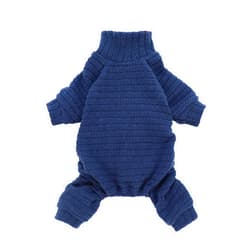 Fitwarm Turtleneck Knitted Dog Sweater Puppy Pajamas Thermal Doggie Winter Clothes Knitwear Pet Coats Cat Apparel Blue Small