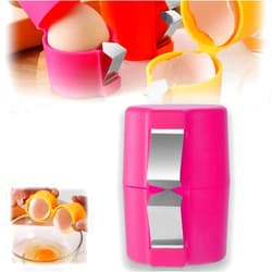 MONEBI Egg Shell Opener,2024 New Egg Cracker Tool for Raw Eggs,Stainless Steel Eggshell Breaker Egg Shell Cutter Kitchen Gadgets,Hard Boiled Egg Peeler Egg Cube Egg Separator Handheld (Pink)