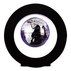 BEBEVOGUE Personalized Magnetic Levitating Globe with Wireless LED Light, Floating Wrold Map Globes Unique Birthday Gift for Men Kids Boss Home Bedroom Office Desk Gadget Decor (Black)