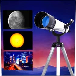 CRKY Telescope Refracting Mirror Oscilloscope - 80mm Aperture and 700mm Focal Length, Multi-Layer Coating, with Adjustable Tripod, HD Mobile Phone Adapter