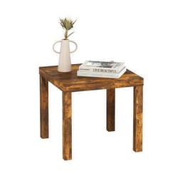 Furinno Classic Side Table, Square End Table, Night Stand with Triple Thick Tabletop, Nightstand, Bedside Table, for Living Room, Bedroom, Amber Pine