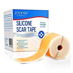 ZODENIS Silicone Scar Sheets (1.6” x 120”), Silicone Scar Tape Roll, Silicone Gel Scar Removal Treatment, Medical Grade, Reusable, Professional Scar Removal Sheets for C-Section, Surgery, Burn, Keloid, Acne